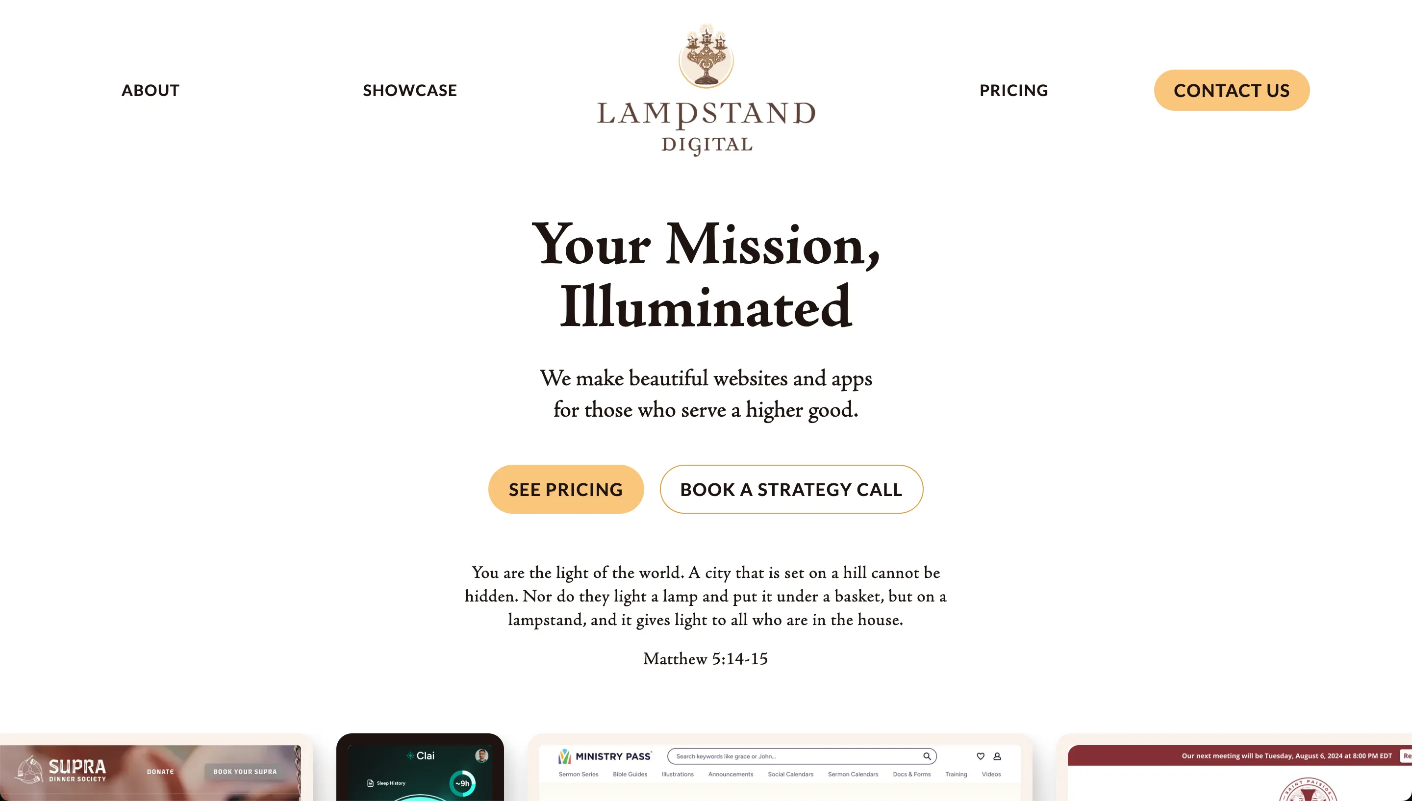 Screenshot of the Lampstand Digital website